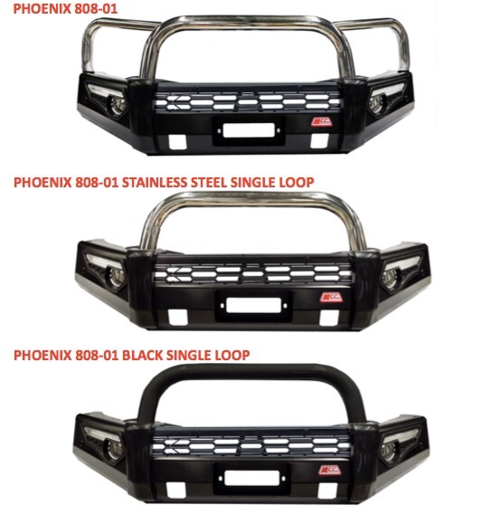 MCC PHOENIX BULLBAR W/FOGS & PLATES - TRIPLE LOOP OR SINGLE LOOP OPTION