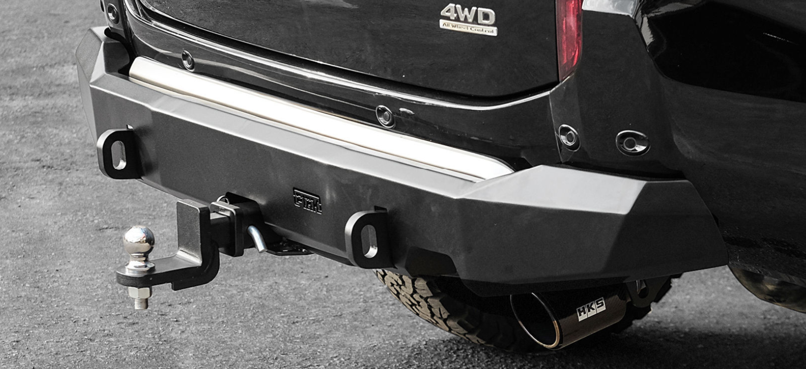 REAR BAR TOWBAR - MATTE BLACK RECOVERY POINTS MITSUBISHI PAJERO SPORT ...