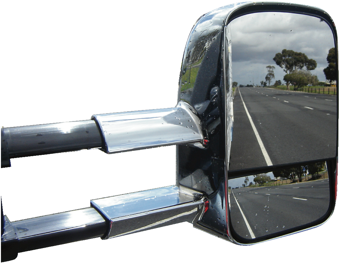 Clearview Towing Mirrors [Original, Pair, Electric, Chrome] To Suit Mitsubishi Triton MQ & Pajero Sport