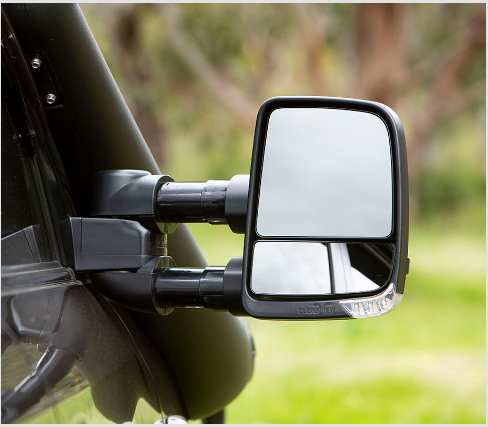 Clearview Towing Mirrors [Next Gen, Pair, Heated, Camera Provision, Power-Fold, BSM, Multi-Signal, Electric, Chrome] To Suit Toyota Prado 150 Series