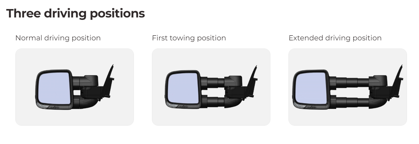 CLEARVIEW NEXT-GEN TOWING MIRRORS TO SUIT ISUZU MU-X & D-MAX (2021-ON) & MAZDA BT-50 (2020-ON)