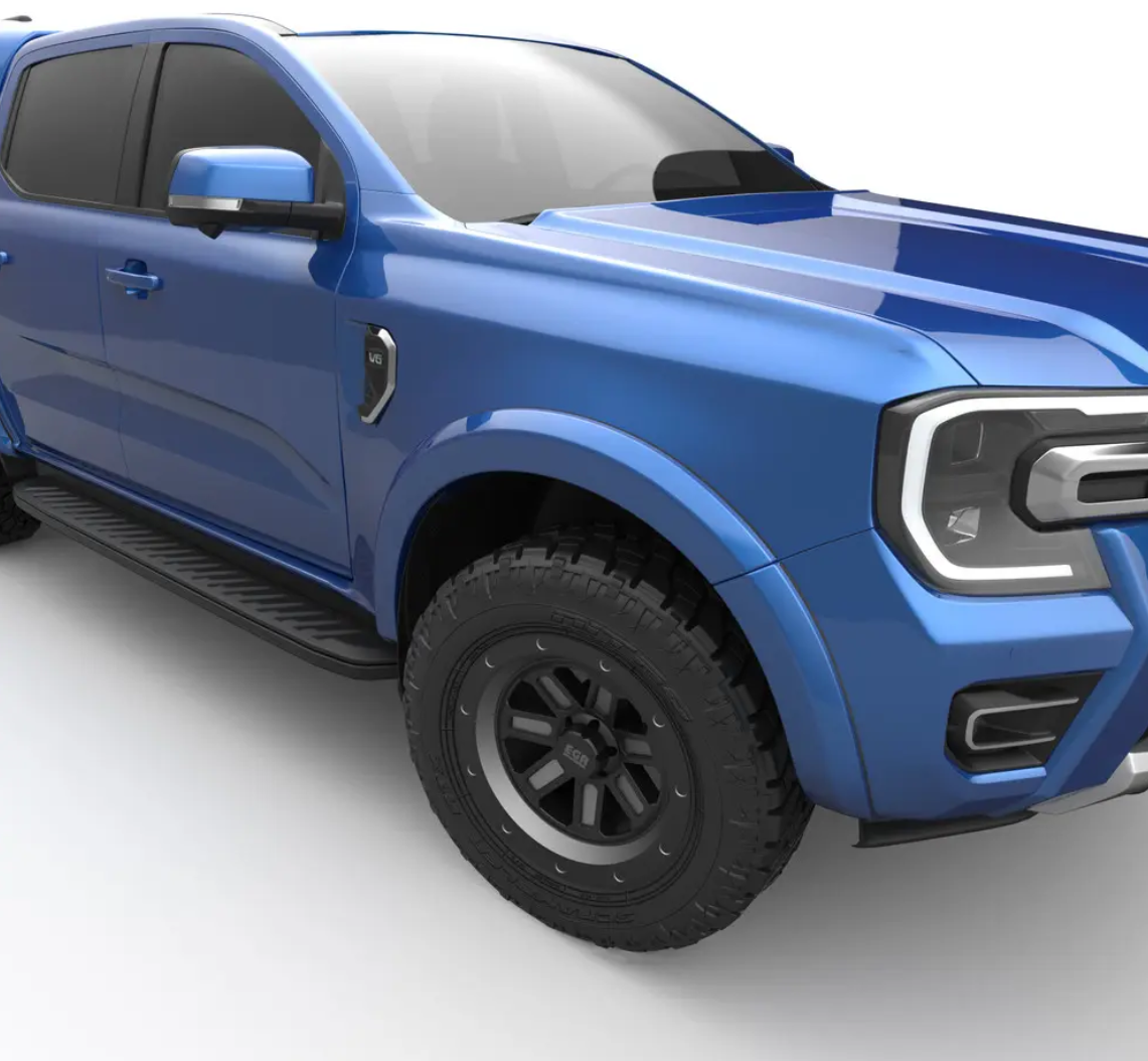 EGR SMOOTH FINISH FLARES (FULL SET) TO SUIT DUAL CAB FORD RANGER XL/XLS/XLT/SPORT (2022-ON)