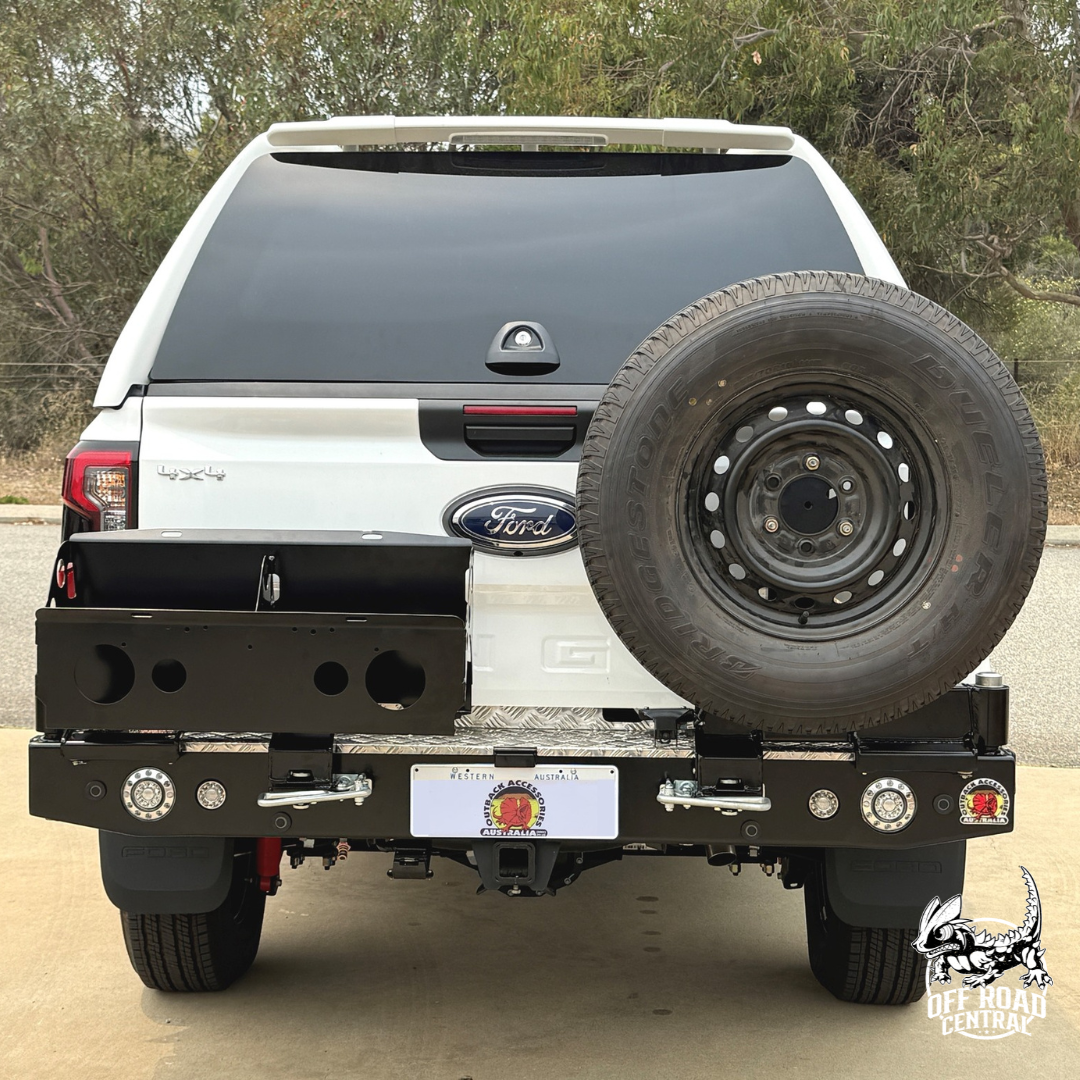 OUTBACK ACCESSORIES, NEXT GEN RANGER REAR WHEEL CARRIER BAR COMPLETE