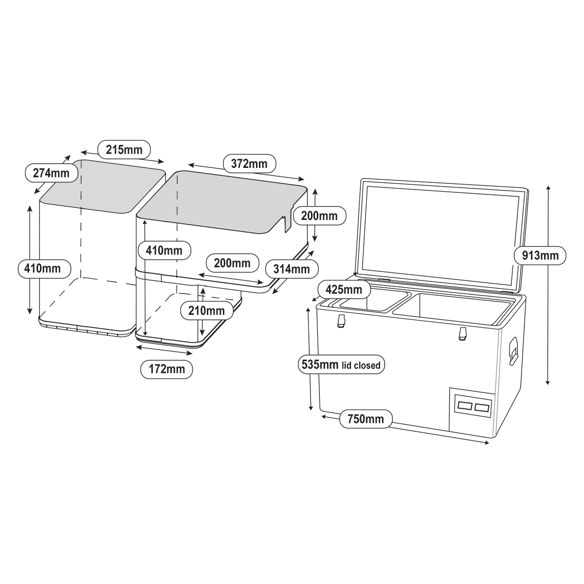 EX-DEMO - NATIONAL LUNA LEGACY 60L FRIDGE (TWIN BIN, SINGLE DOOR, DUAL CONTROL)