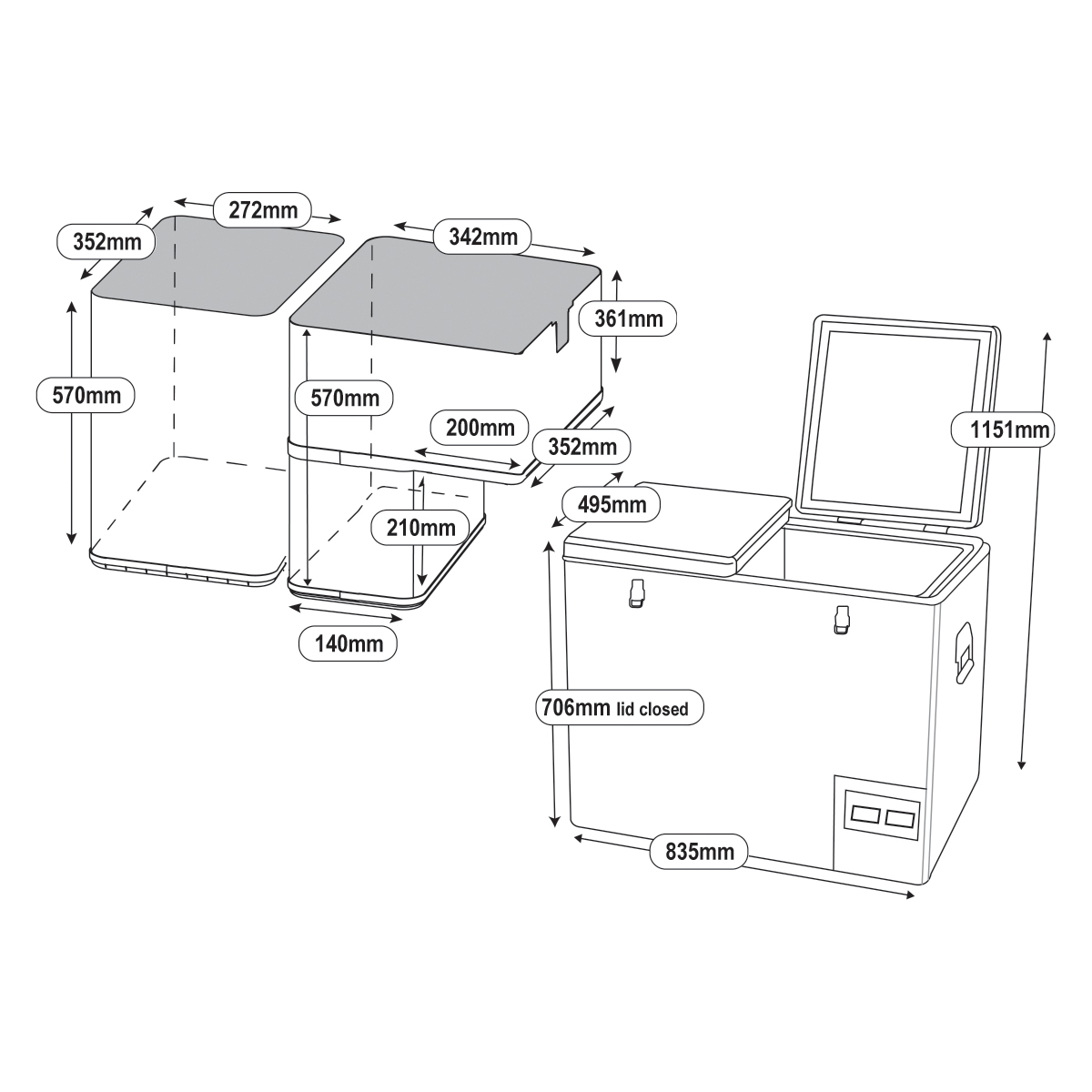 EX-DEMO - NATIONAL LUNA LEGACY 110L FRIDGE (TWIN BIN, DOUBLE DOOR, DUAL CONTROL)