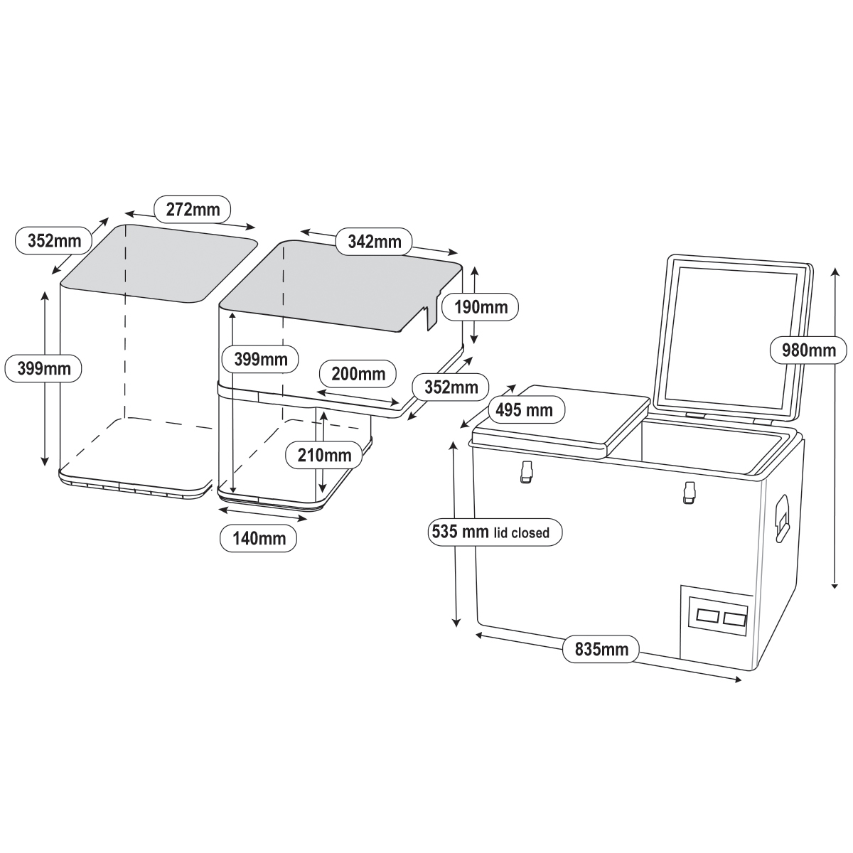 EX-DEMO - NATIONAL LUNA LEGACY 72L FRIDGE (TWIN BIN, DOUBLE DOOR, DUAL CONTROL)