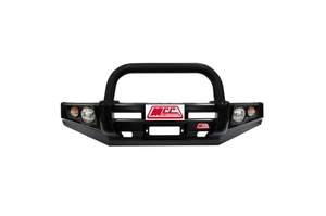 MCC FALCON BLACK SINGLE LOOP BULLBAR W/FOGS AND PLATES TO SUIT MITSUBISHI PAJERO SPORT 2020 ON