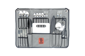 ROUGH COUNTRY CAMP KITCHEN CUTLERY CANVAS ROLL 24 PIECES STAINLESS STEEL