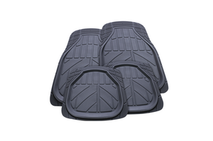 ROUGH COUNTRY STREETWIZE FLOOR MATS DENVER SET 4 BLACK RUBBER DEEP DISH